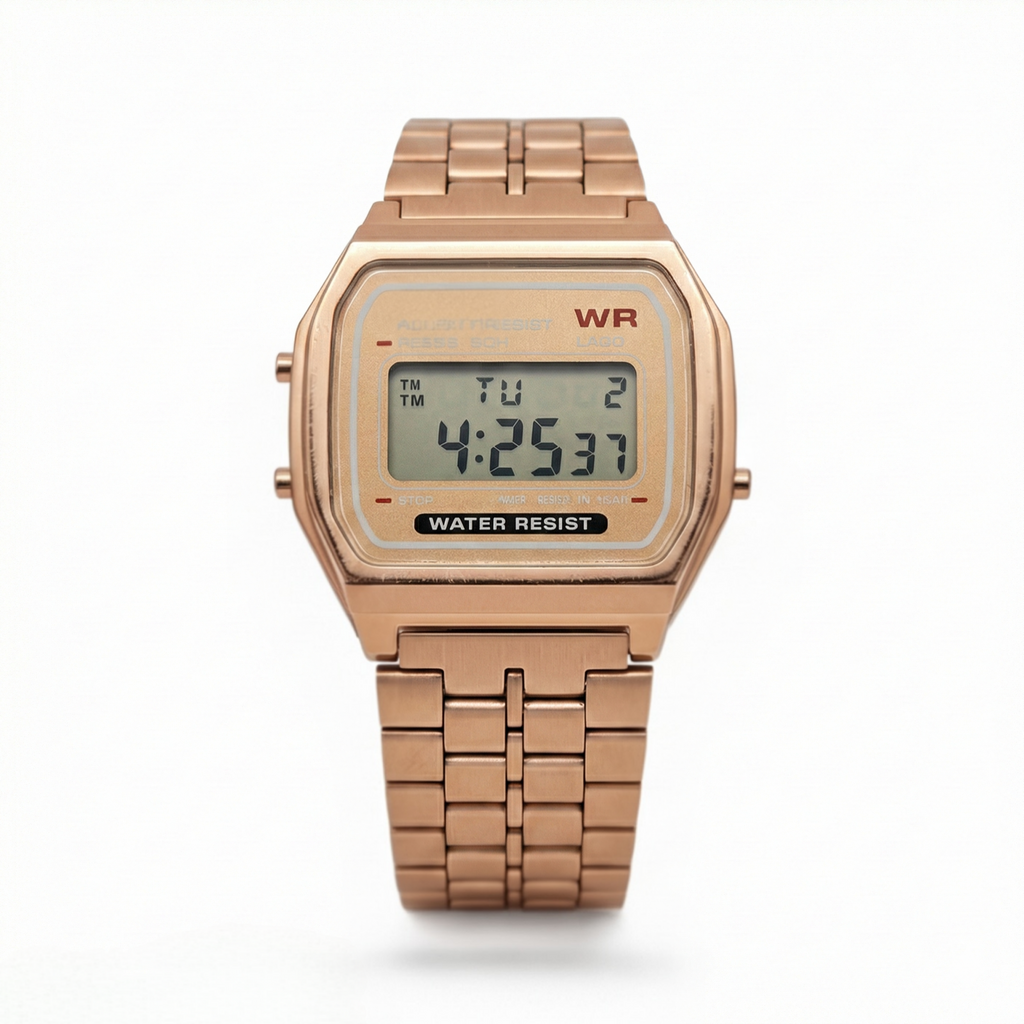 Retro Vintage Digital Rose Gold Watch