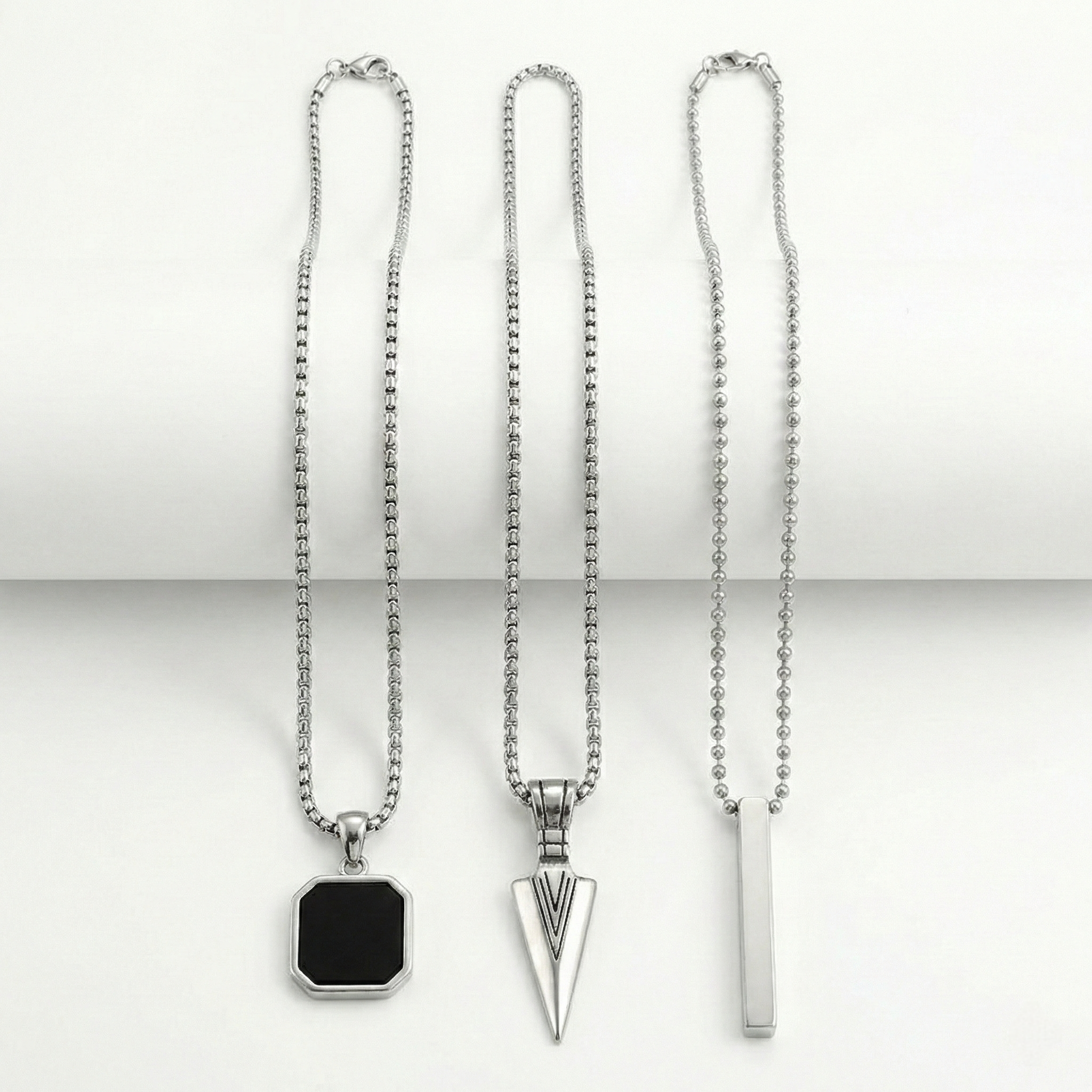 Men Chain Necklace Set of 3