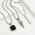 Men Chain Necklace Set of 3