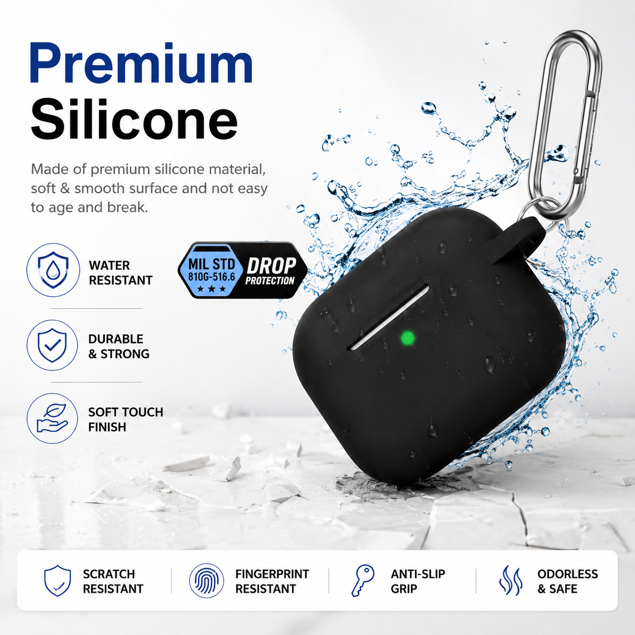 Wireless EarBuds with Free Silicone Case Cover