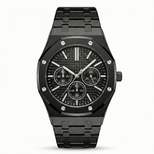 Men’s Black Analog Watch | Chronograph Style Dial | Casual & Daily Wear