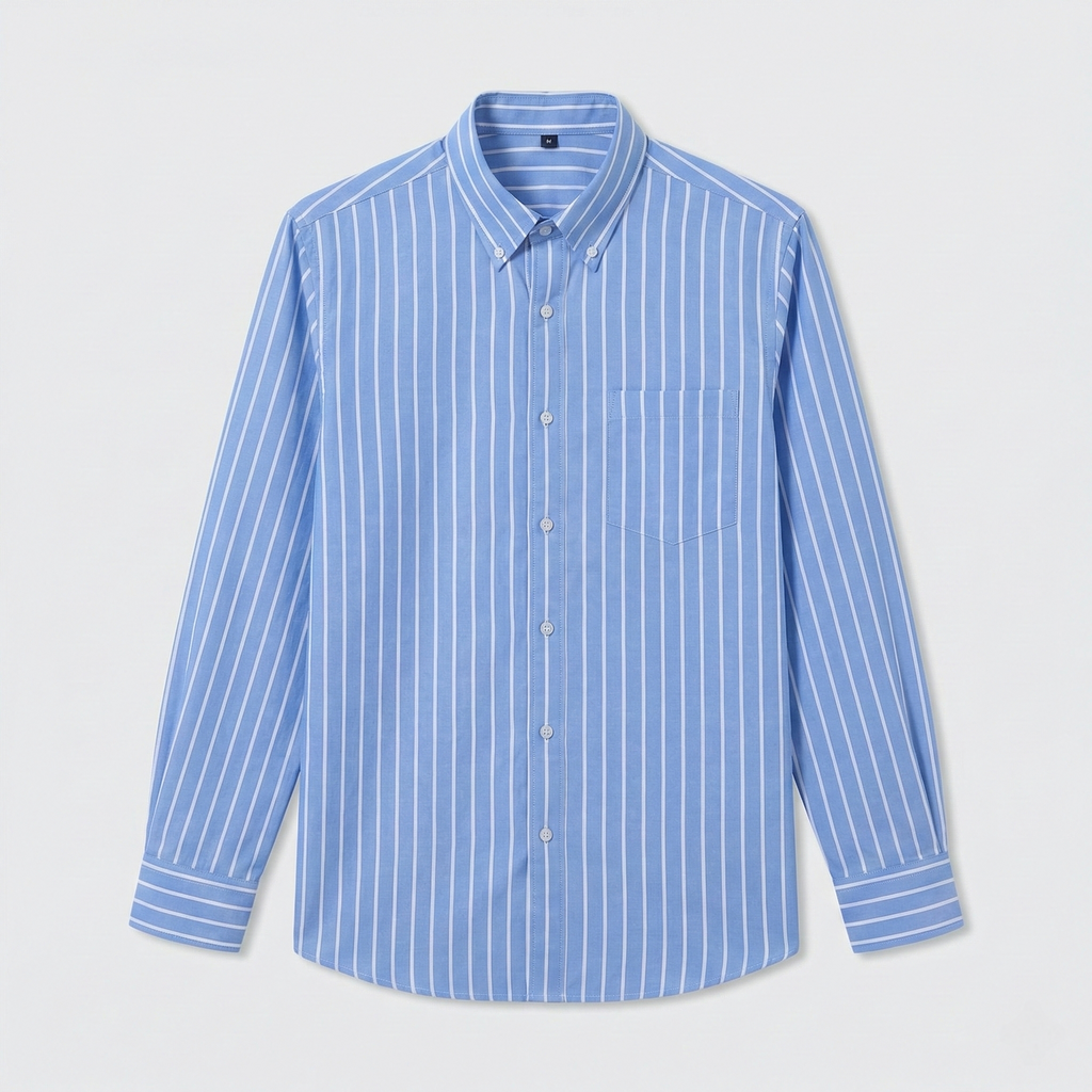 Blue White Striped Shirt Full Sleeve