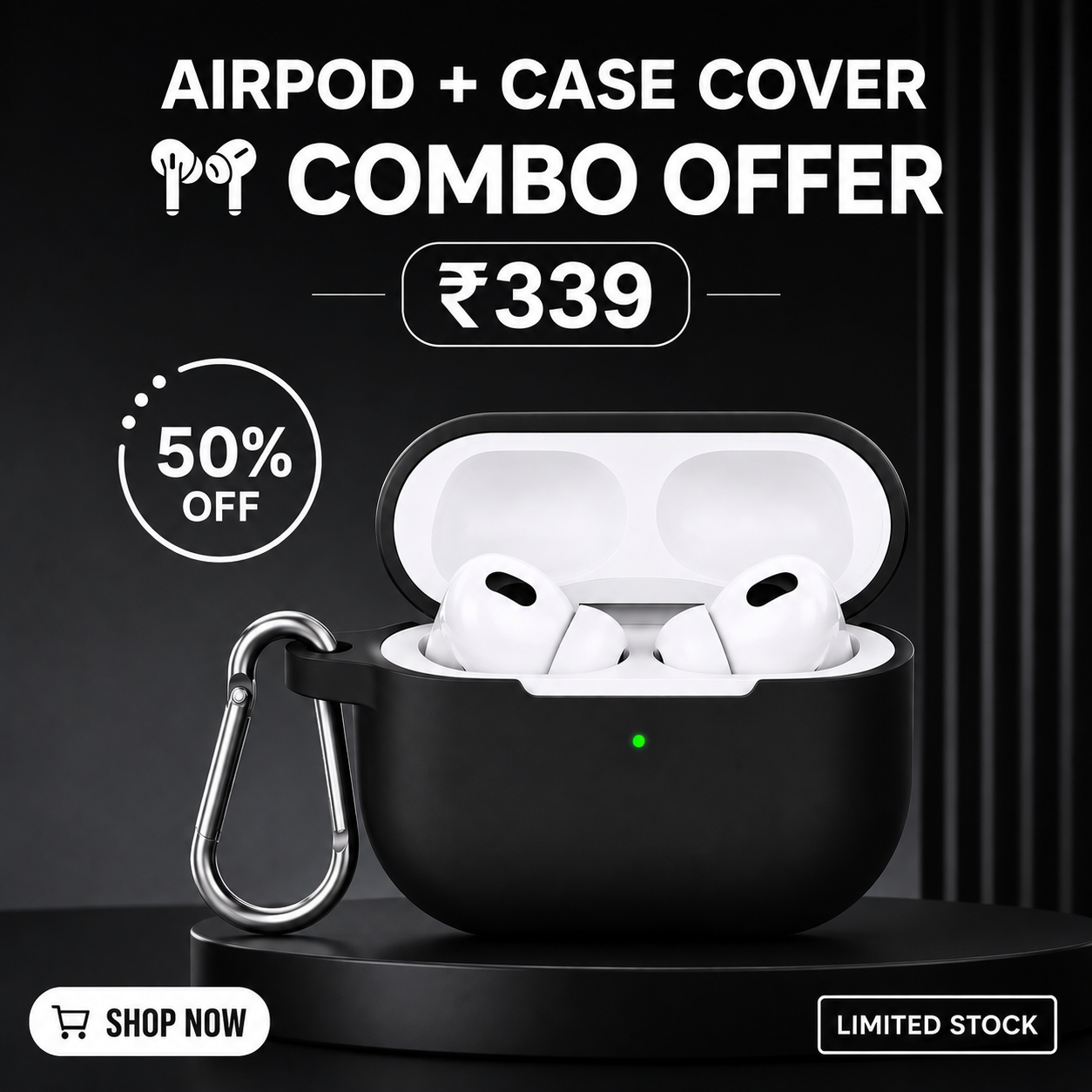 Wireless EarBuds with Free Silicone Case Cover